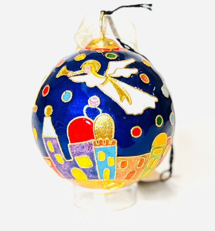 Noel City of David Round Cloisonné Christmas Ornament