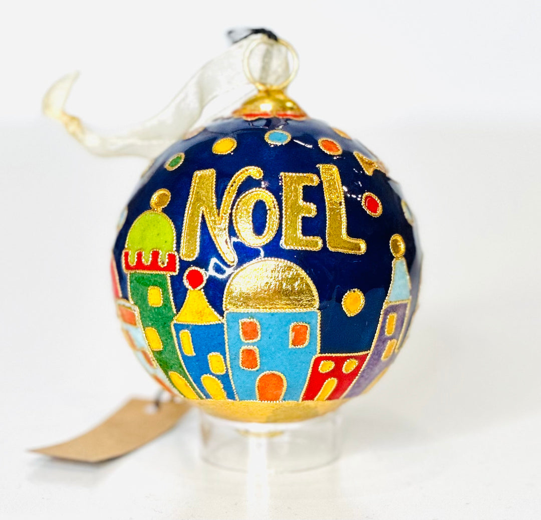 Noel City of David Round Cloisonné Christmas Ornament