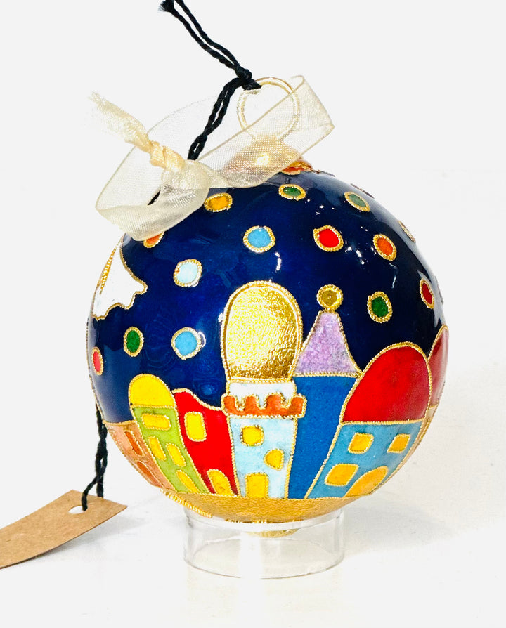 Noel City of David Round Cloisonné Christmas Ornament