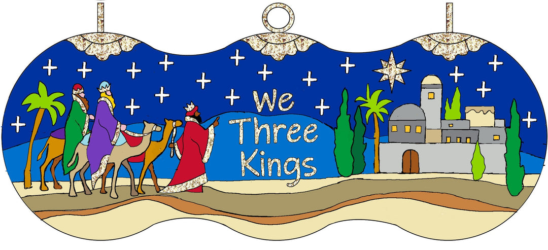 "We Three Kings" Round Cloisonné Christmas Ornament