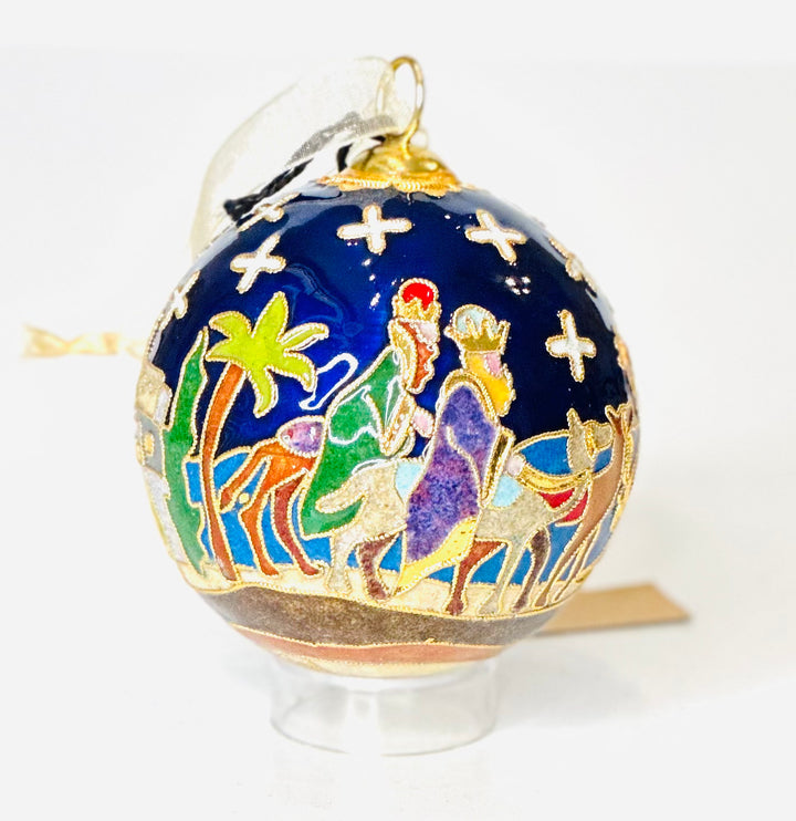 "We Three Kings" Round Cloisonné Christmas Ornament