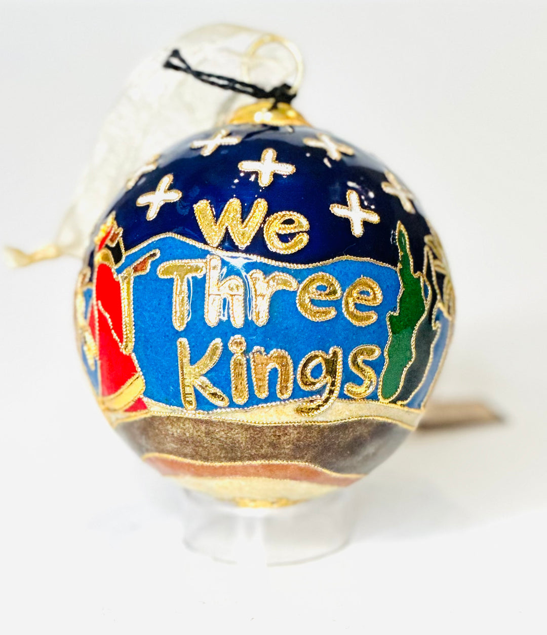 "We Three Kings" Round Cloisonné Christmas Ornament