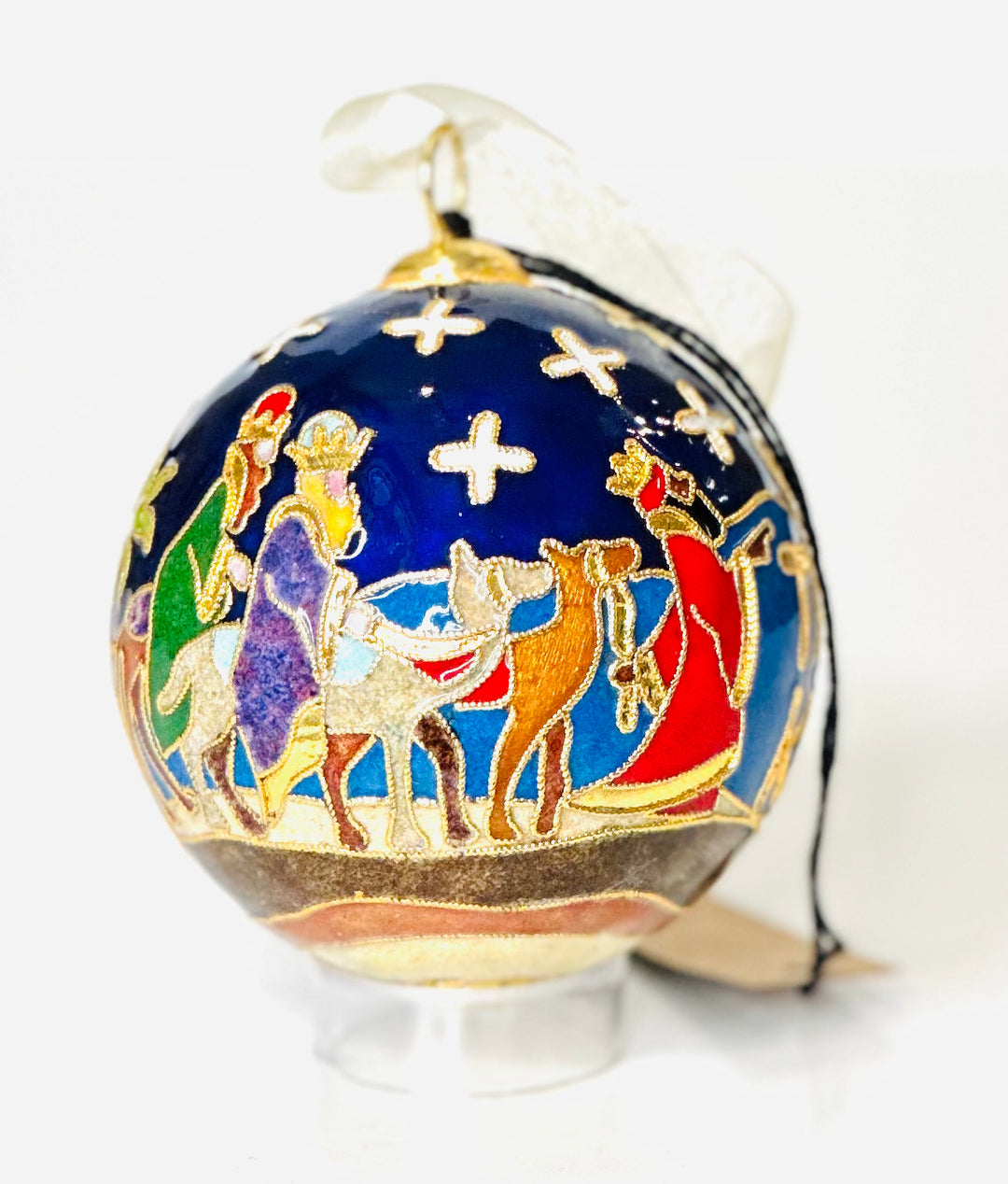 "We Three Kings" Round Cloisonné Christmas Ornament