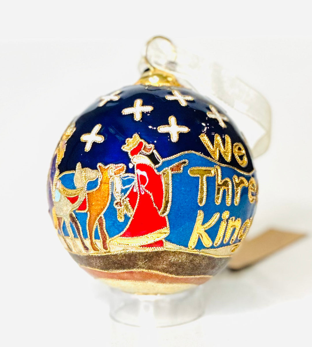 "We Three Kings" Round Cloisonné Christmas Ornament