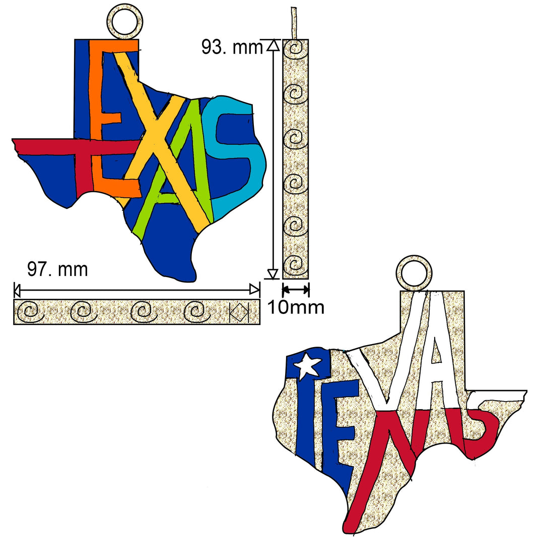 Colorful Texas Shape Cloisonné Christmas Ornament