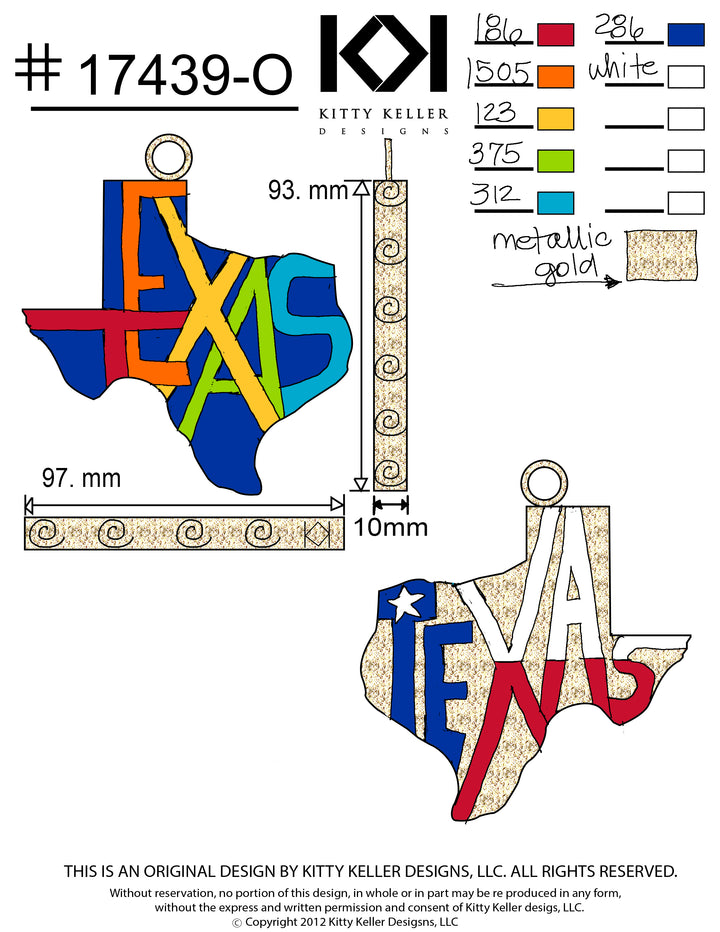 Texas Shape with Texas in colorful letters