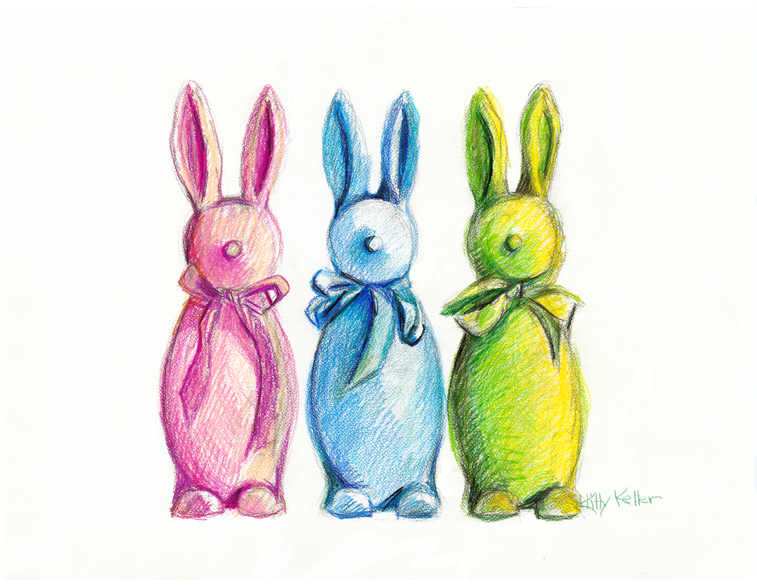 Happy Rabbits Giclee Print