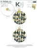Black and Gold Harlequin with Fleur de Lis Round