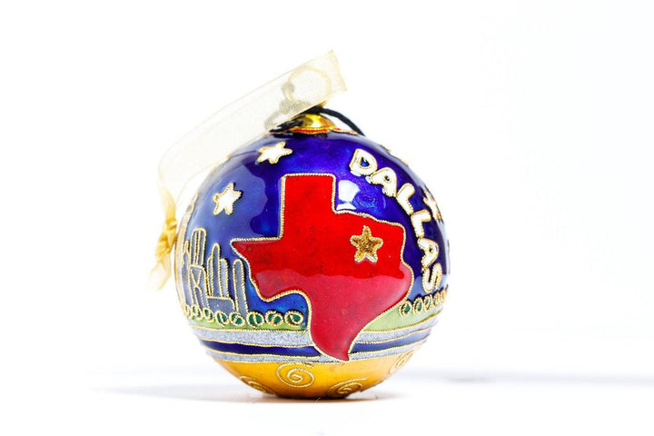 Dallas TX City themed ornament round