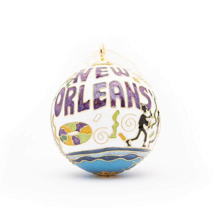 New Orleans, Louisiana Third Line Celebration Cloisonné Christmas Ornament