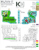 State of Louisiana Shape with Icons