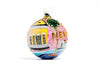 New Orleans Round with City Icons - Cathedral, Trolley, Row House - Pink Background