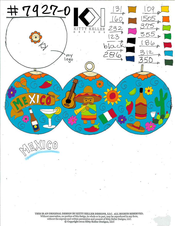Mexico themed blue background