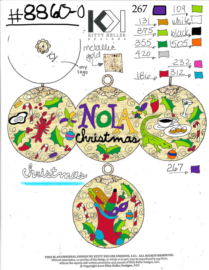 NOLA Christmas Icons Metallic Gold BG