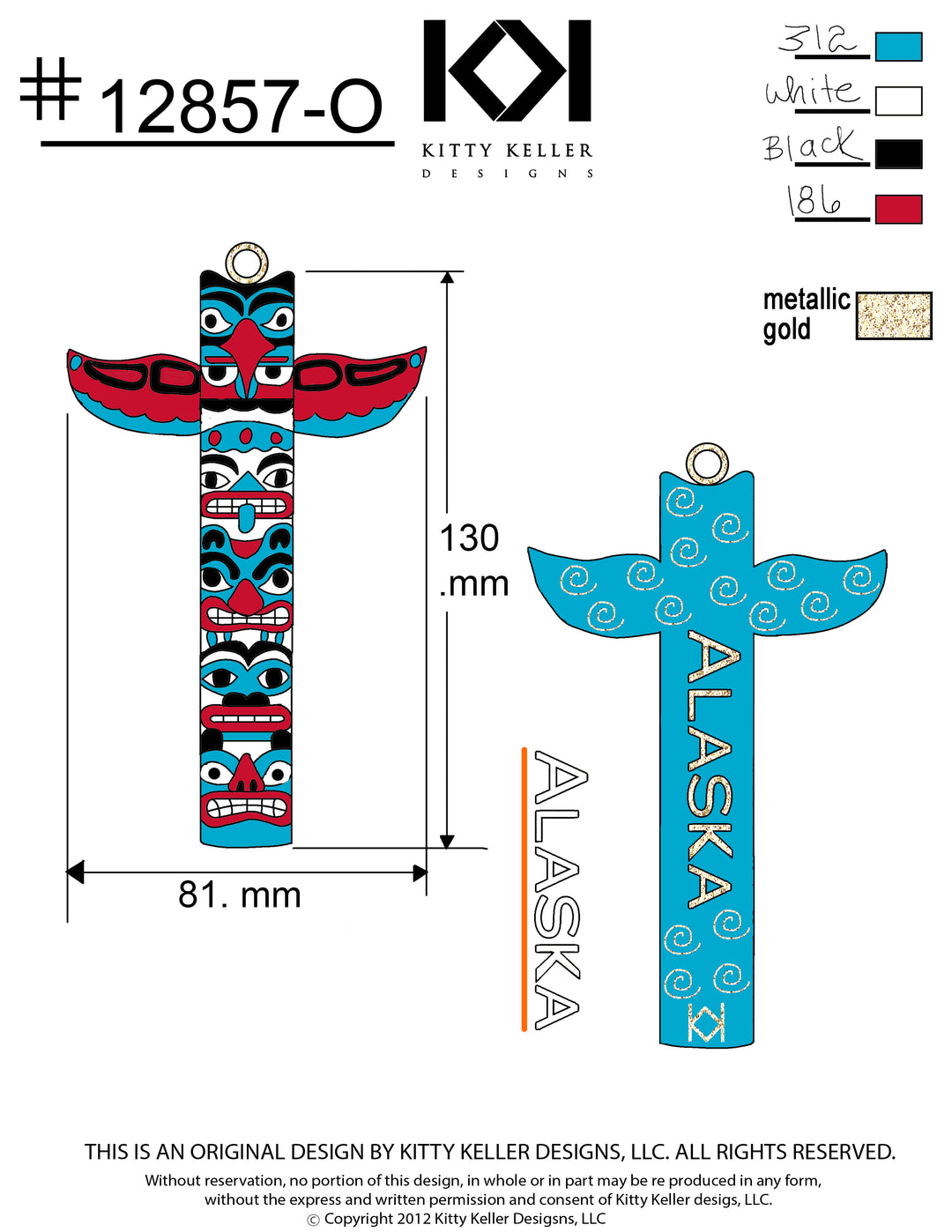 Alaska Totem Pole Cloisonné Christmas Ornament