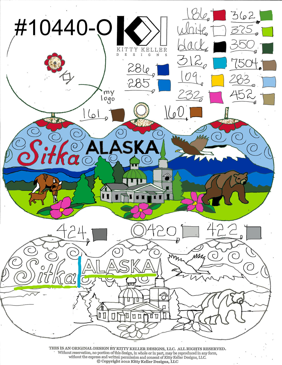 Sitka, Alaska Cloisonné Christmas Ornament