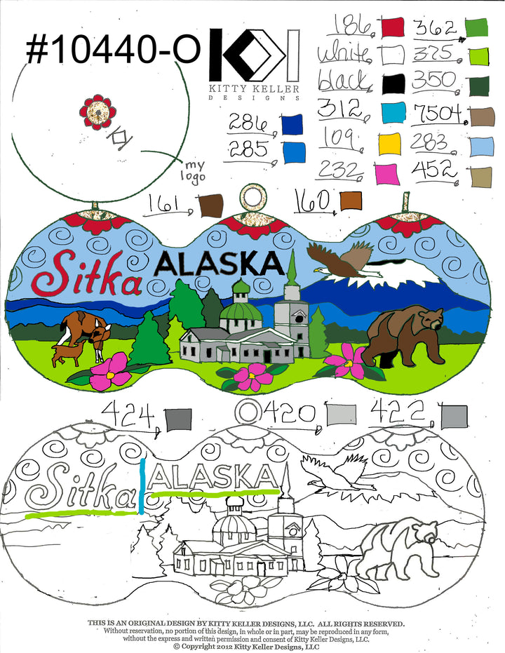Sitka, Alaska Cloisonné Christmas Ornament