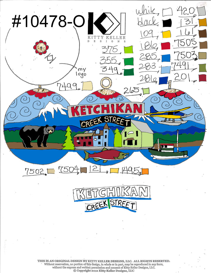 Ketchikan, Alaska Cloisonné Christmas Ornament