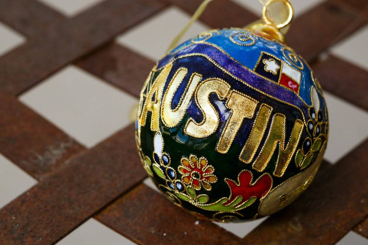 Austin Landscape Cloisonné Christmas Ornament