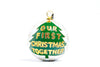 Our First Christmas Together Bride & Groom Round Cloisonné Christmas Ornament