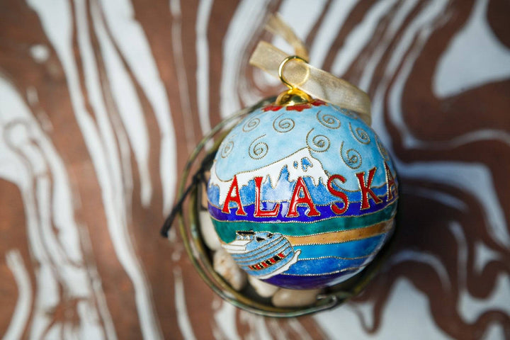 Alaska Cruise Ship Cloisonné Christmas Ornament