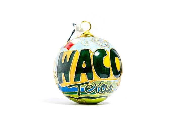 Baylor University Bears City of Waco Round Cloisonné Christmas Ornament