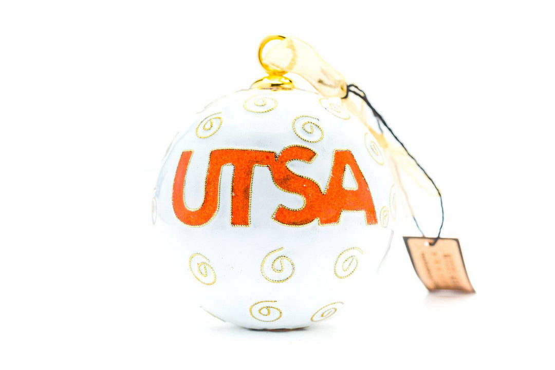 University of Texas at San Antonio UTSA Alumni Round Cloisonné Christmas Ornament - White