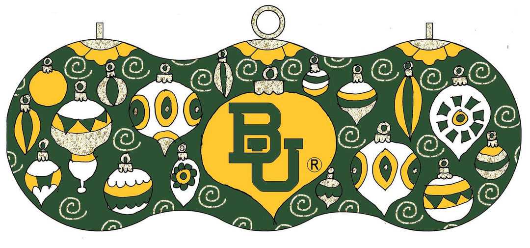 Baylor University Bears Vintage Hanging Ornaments Green Background Round Cloisonné Christmas Ornament