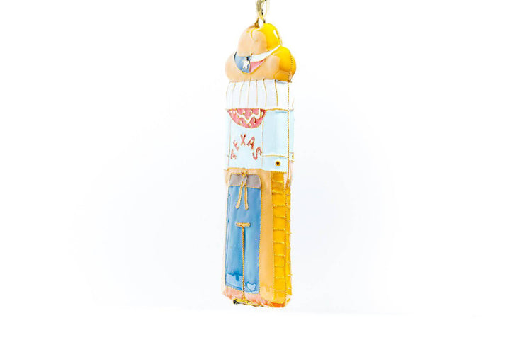 Texas Themed Cowboy Nutcracker Shaped Orn - TEXAS on back