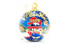 Alaska Wildlife, Dog Sledder, Northern Lights Round Cloisonné Christmas Ornament