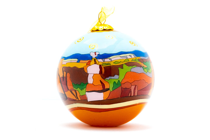 Bryce Canyon National Park Round Hand-Painted Glass Christmas Ornament