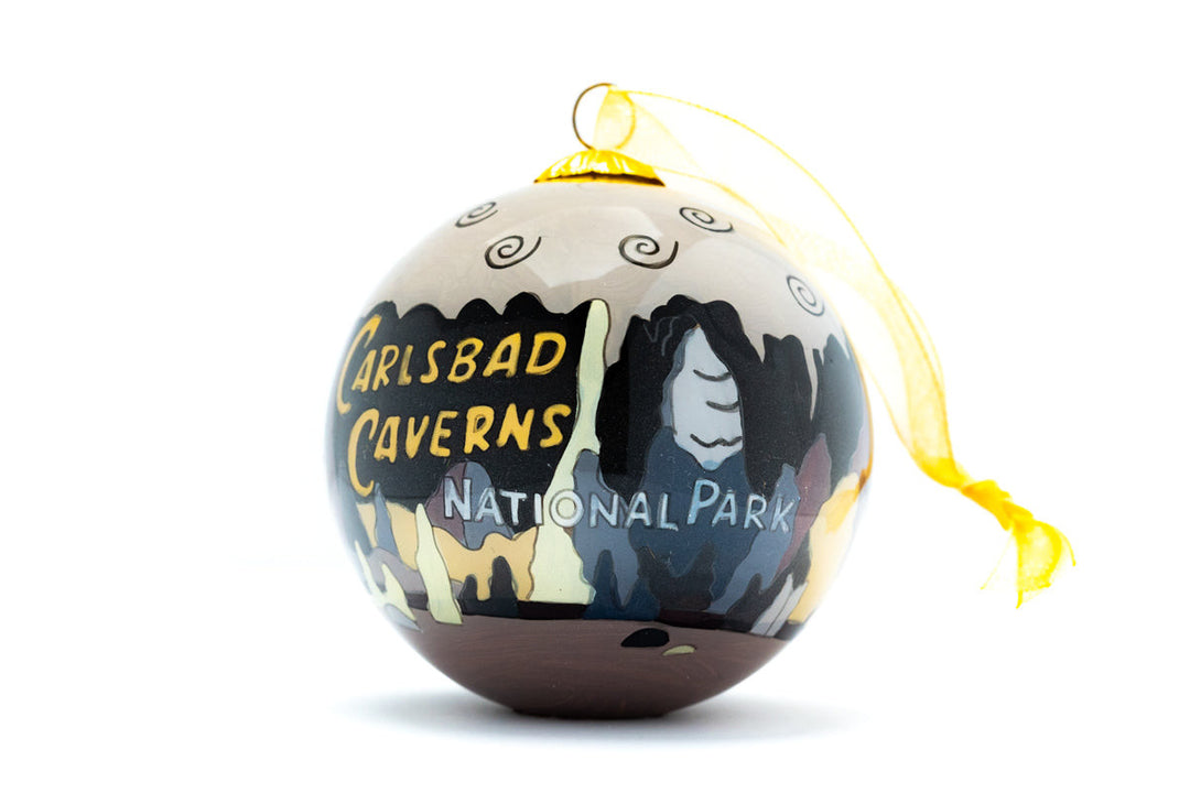 Carlsbad Caverns National Park Round Hand-Painted Glass Christmas Ornament
