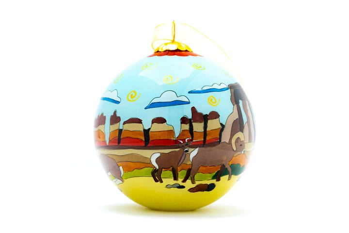 Canyonlands National Park Round Hand-Painted Glass Christmas Ornament