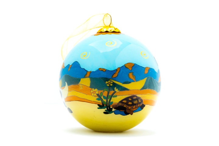 Death Valley National Park Round Hand-Painted Glass Christmas Ornament