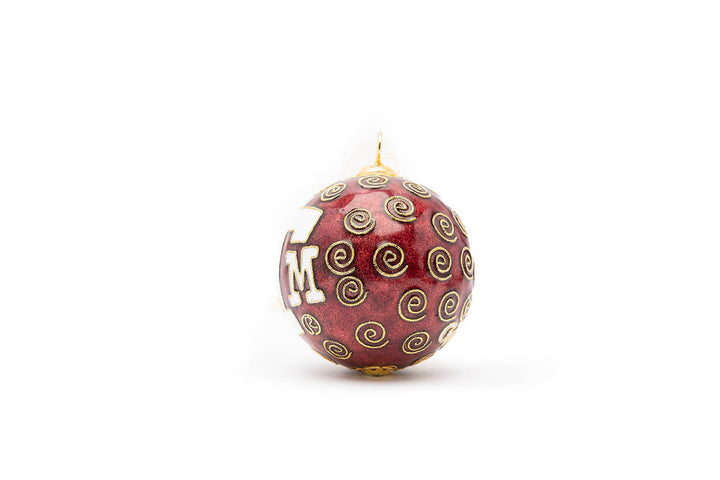 Texas A&M University Aggies Keep Calm and Gig'Em Round Cloisonné Christmas Ornament - Maroon
