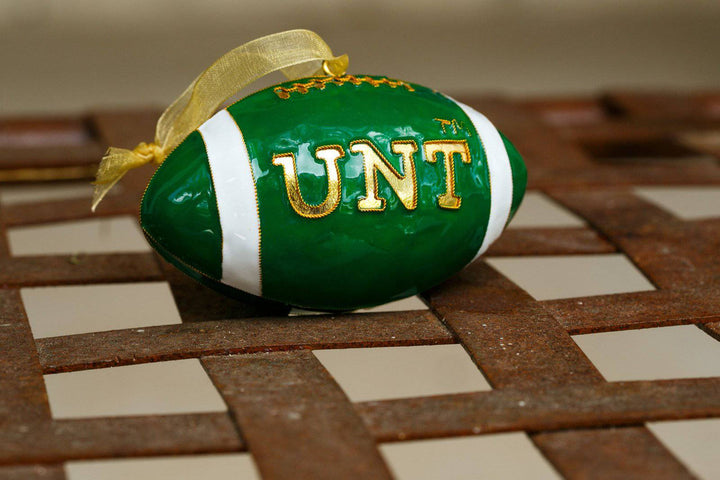 University of North Texas UNT Football Shape Cloisonné Christmas Ornament