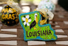 State of Louisiana Shape with Icons