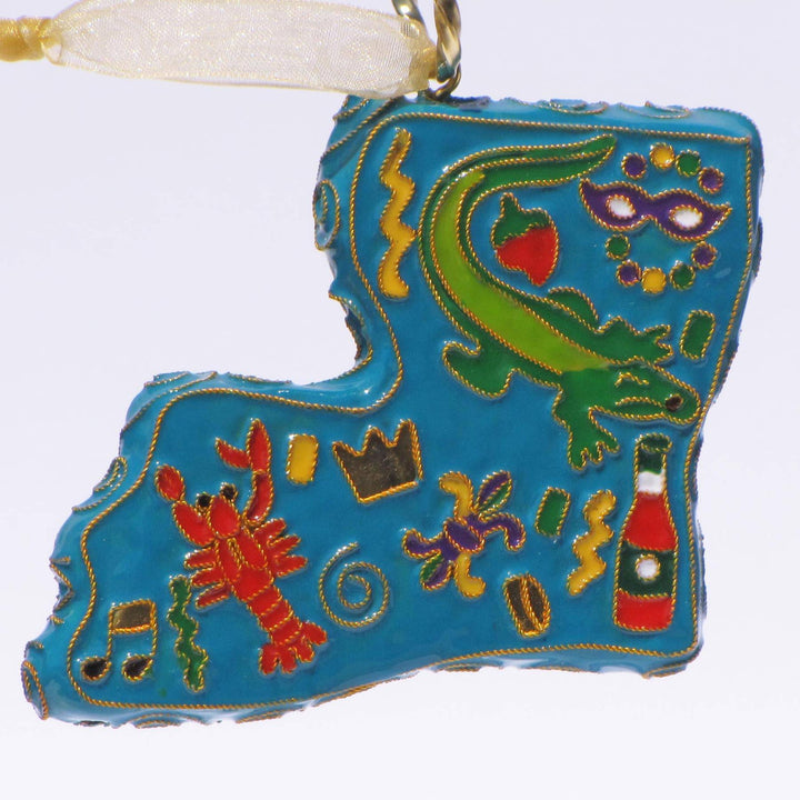 State of Louisiana Shape with Icons