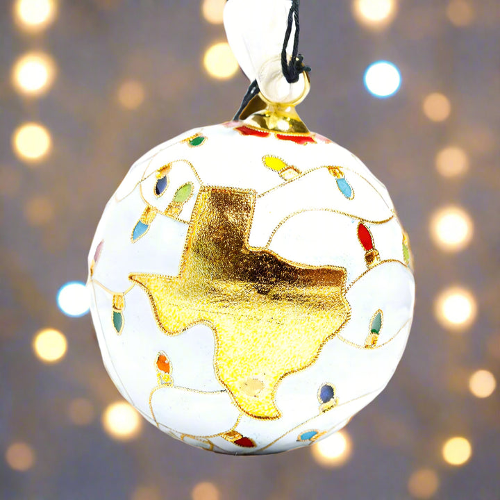 Texas with Colorful Lights All Over and White BG