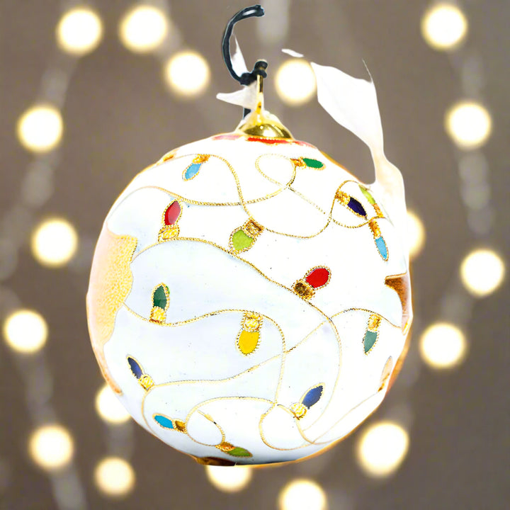 Texas with Colorful Lights All Over and White BG