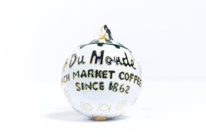 Cafe Du Monde Round cloisonne ornament with awning