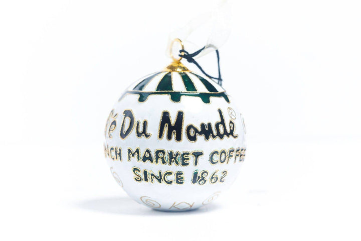 Cafe Du Monde Round cloisonne ornament with awning