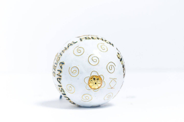 Cafe Du Monde Round cloisonne ornament with awning