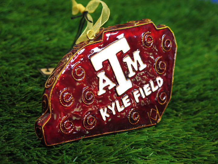 Texas A&M University Aggies Kyle Field Silhouette Shape Cloisonné Christmas Ornament