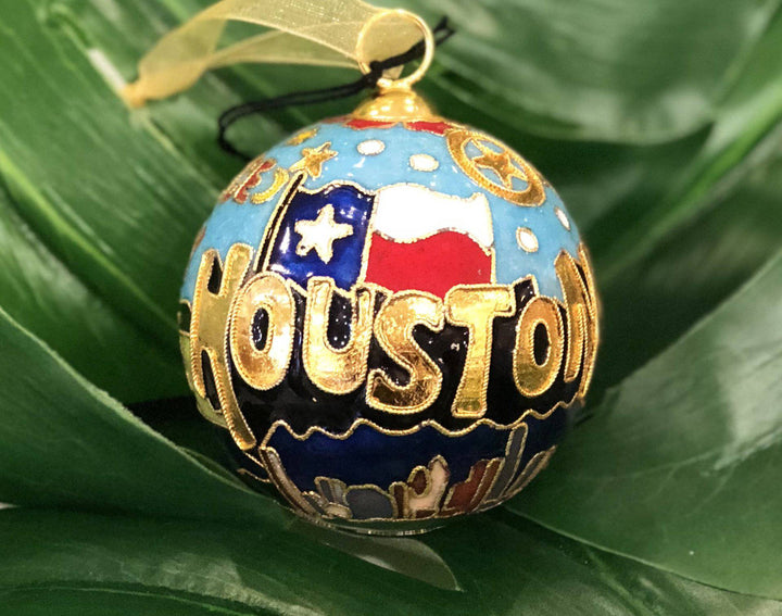 Houston Space City Icons Cloisonné Christmas Ornament