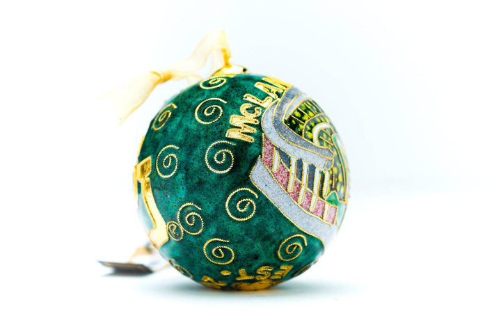 Baylor University Bears McLane Stadium on Round Cloisonné Christmas Ornament - Green