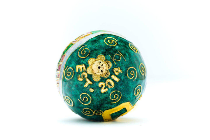 Baylor University Bears McLane Stadium on Round Cloisonné Christmas Ornament - Green