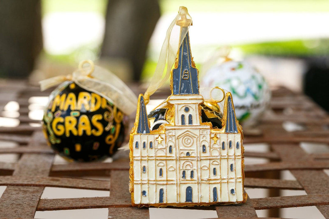 St Louis Cathedral Shape New Orleans, Louisiana Cloisonné Christmas Ornament