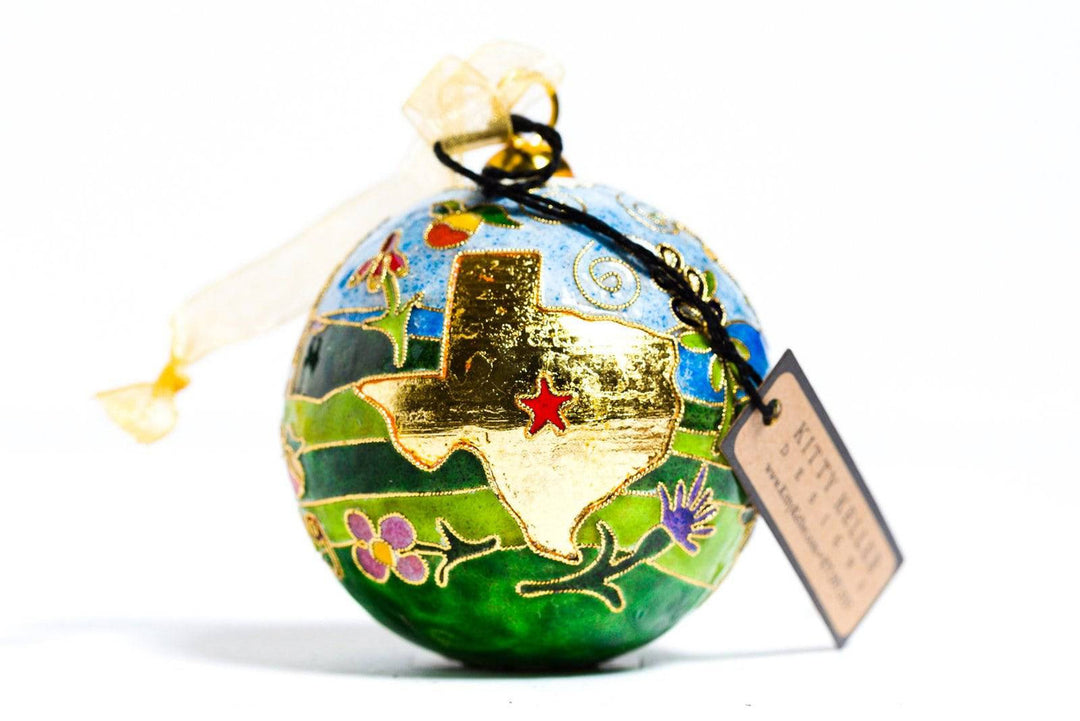 Fredericksburg, TX Landscape Cloisonné Christmas Ornament