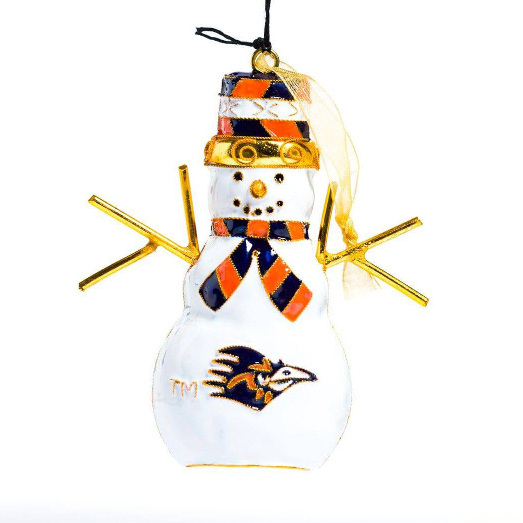 University of Texas at San Antonio UTSA Snowman Shape Cloisonné Christmas Ornament